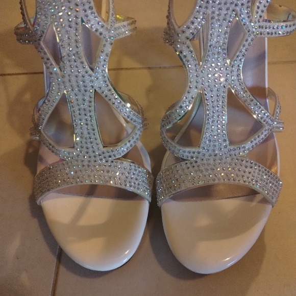 Eldof open toe strappy rhinestones stilettos size 8 1/2 - Picture 7 of 7